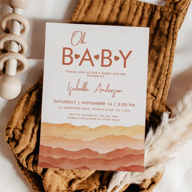 Oh Baby Boho Baby Shower Inbjudningar (Skapare uppladdad)