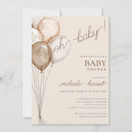 Oh Baby Boho Balloon Gender Neutral Baby Shower Inbjudningar