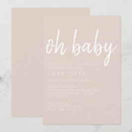 Oh Baby Boho Beige Gender Neutral Baby Shower Inv. Inbjudningar