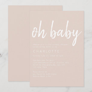 Oh Baby Boho Beige Gender Neutral Baby Shower Inv. Inbjudningar