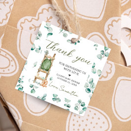Oh Baby Boho Eucalyptus Baby Shower Square Gåvor Etiketter