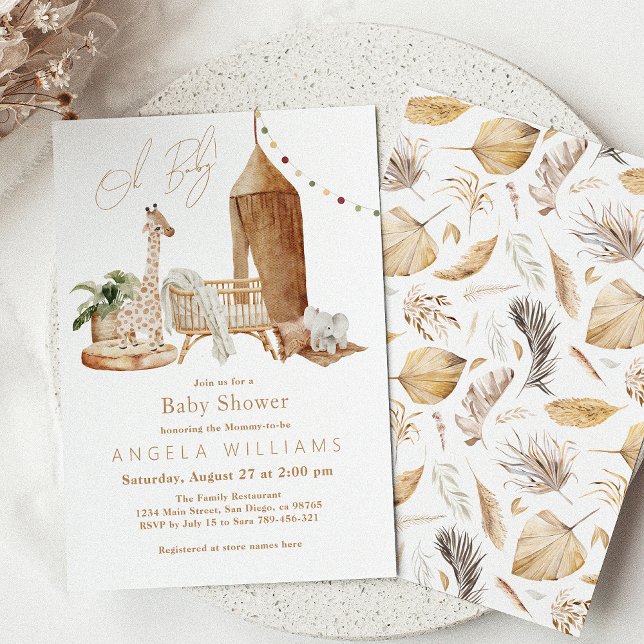 Oh Baby Boho Gender Neutral Baby Shower Inbjudningar (Skapare uppladdad)