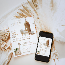 Oh Baby Boho Modern Gender Neutral Baby Shower Inbjudningar