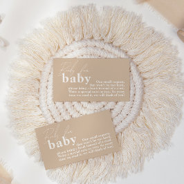 Oh Baby Boho Modern Simple Baby Shower bok Tilläggskort