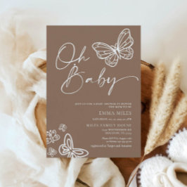 Oh Baby Boho Neutralt Baby Shower-inbjudan Inbjudningar