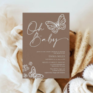 Oh Baby Boho Neutralt Baby Shower-inbjudan Inbjudningar