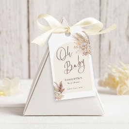 Oh Baby Boho Pampas Grass Neutralt Baby Shower Presentetikett
