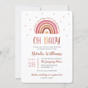 Oh Baby Boho Rainbow Baby Shower-inbjudan Inbjudningar