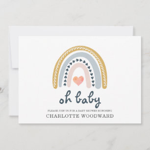 Oh Baby Boho Rainbow Girl Baby Shower-inbjudan Inbjudningar