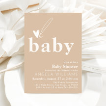 Oh Baby Boho Simple Heart Baby Shower