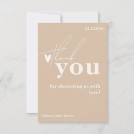 Oh Baby Boho Simple Heart Baby Shower Tack Kort