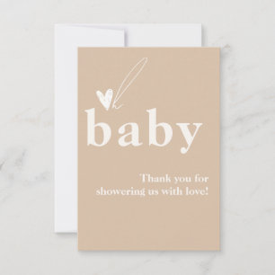 Oh Baby Boho Simple Heart Baby Shower Tack Kort