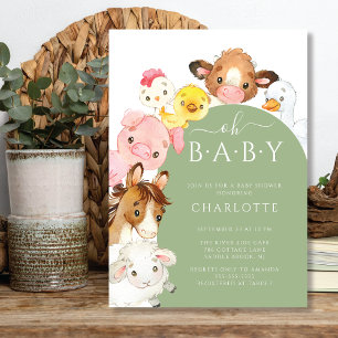 Oh Baby Boskap Baby Shower-inbjudan Inbjudningar