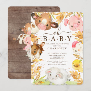 Oh Baby Boskap Shower-inbjudan Inbjudningar