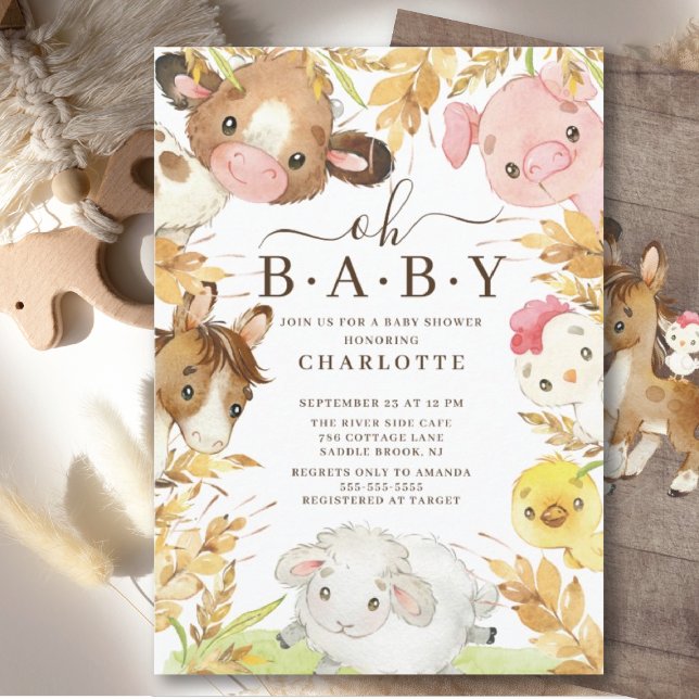 Oh Baby Boskap Shower-inbjudan Inbjudningar (Skapare uppladdad)
