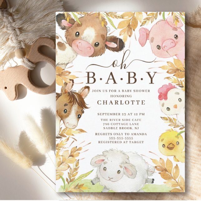 Oh Baby Boskap Shower-inbjudan Inbjudningar (Skapare uppladdad)