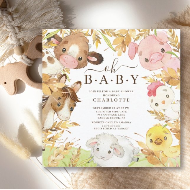 Oh Baby Boskap Shower-inbjudan Inbjudningar (Skapare uppladdad)