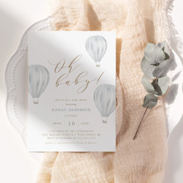 Oh Baby - Boy Baby Shower Luftballong Inbjudningar