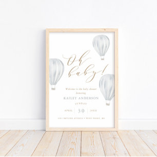 Oh Baby - Boy Baby Shower Luftballong Poster