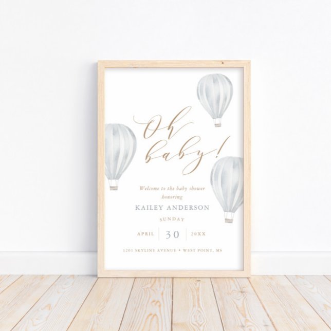 Oh Baby - Boy Baby Shower Luftballong Poster (Skapare uppladdad)