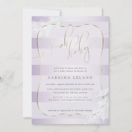 OH Baby! Calligraphy Ombré Lilac Rand Inbjudningar