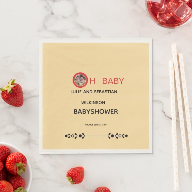Oh Baby Cat Bild Baby Shower Pappersservett (Insitu)