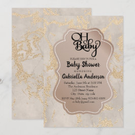 Oh Baby Champagne Foil Baby Shower-inbjudan Inbjudningar