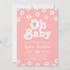 Oh Baby Chic Daisy  Rosa Hippie Baby Shower Inbjudningar