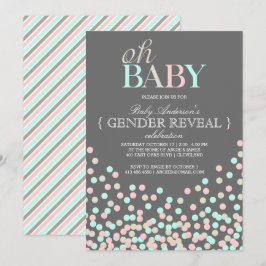 Oh Baby Confetti Gender Reveal Party | Blå Rosa Inbjudningar