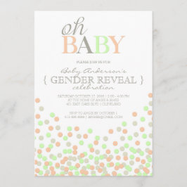 Oh Baby Confetti Gender Reveal Party | Coral Mint Inbjudningar