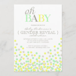 Oh Baby Confetti Gender Reveal Party | Gult Aqua Inbjudningar