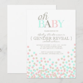 Oh Baby Confetti Gender Reveal Party | Rosa Blue Inbjudningar