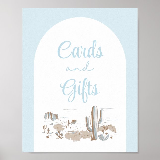 Oh Baby Cowboy Baby Shower Cards & Gifts Sign Poster (Framsidan)