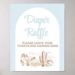 Oh Baby Cowboy Baby Shower Diaper Raffle Sign Poster