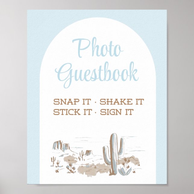 Oh Baby Cowboy Baby Shower Photo Guestbook Sign Poster (Framsidan)