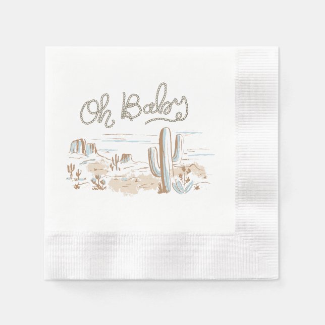 Oh Baby Cowboy Desert Napkin Pappersservett (Framsidan)
