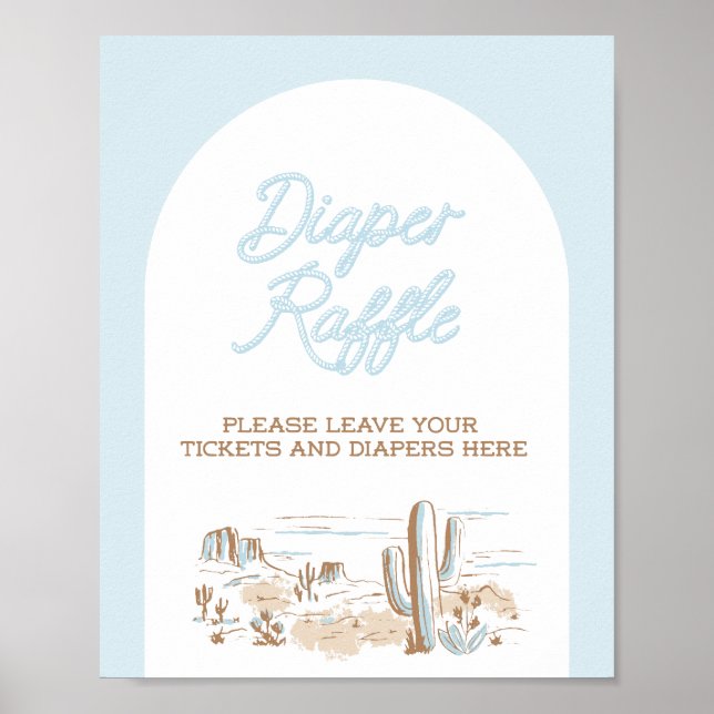 Oh Baby Cowboy Shower Diaper Raffle Poster (Framsidan)