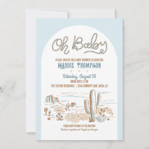 Oh Baby Cowboyöknen Desert Baby Shower-inbjudan Inbjudningar