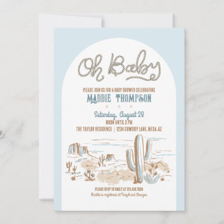 Oh Baby Cowboyöknen Desert Baby Shower-inbjudan Inbjudningar