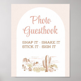 Oh Baby Cowgirl Baby Shower Photo Guestbook Sign Poster
