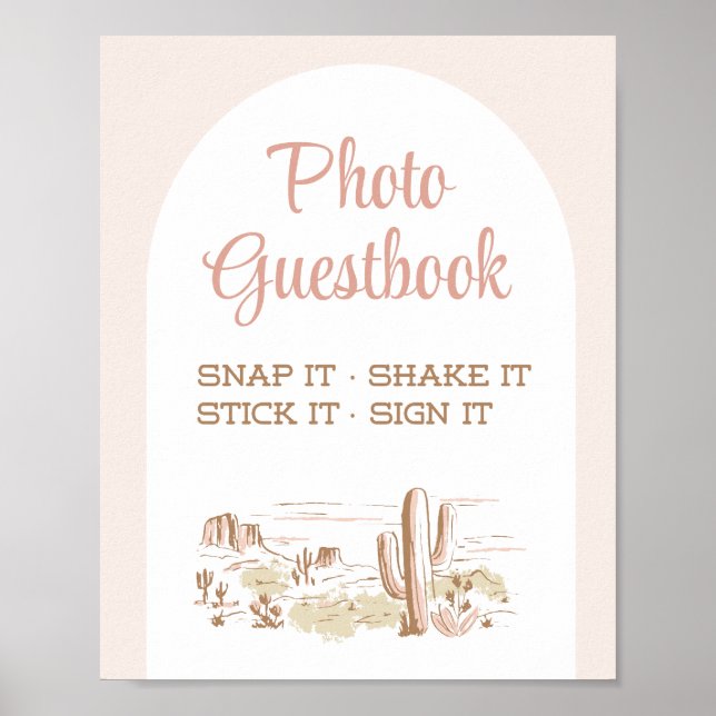 Oh Baby Cowgirl Baby Shower Photo Guestbook Sign Poster (Framsidan)
