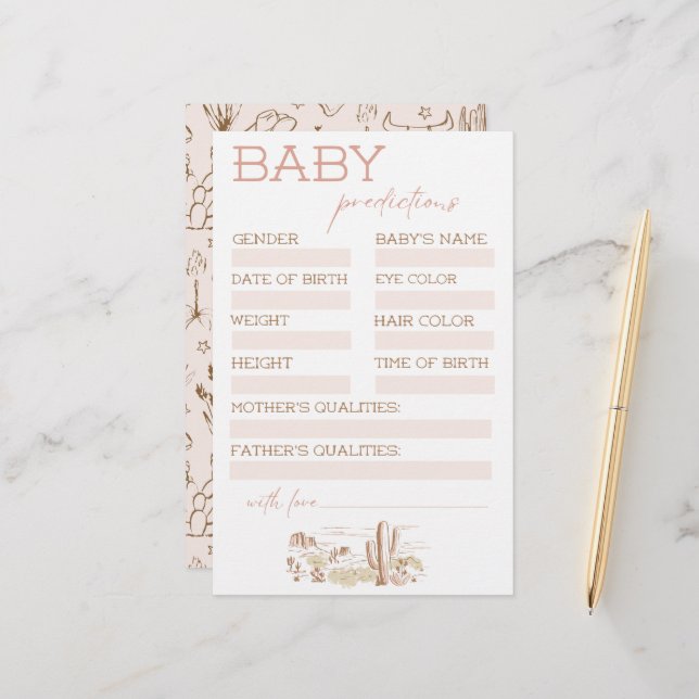 Oh Baby Cowgirl Baby Shower Predictions (Fram/Back In Situ)