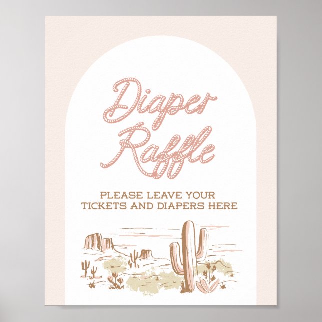 Oh Baby Cowgirl Shower Diaper Raffle Poster (Framsidan)