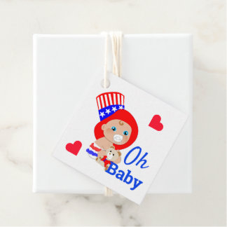 Oh Baby Cute American Patriotic Baby Shower Gåvor Etiketter