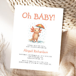 Oh Baby Cute Axolotl Baby Shower Invitation Vykort