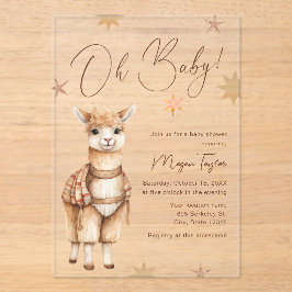 Oh Baby Cute Llama Boho Baby Shower-inbjudan
