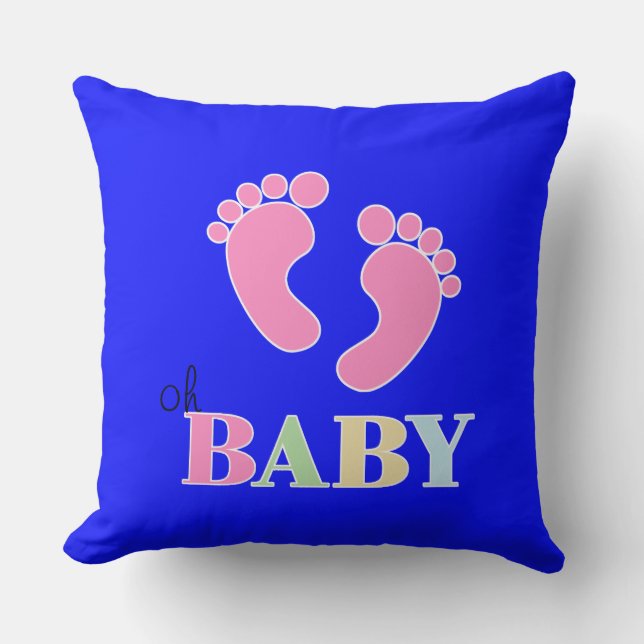 Oh baby Cute Nyfödd bebis Nursery Kudde (Framsida)
