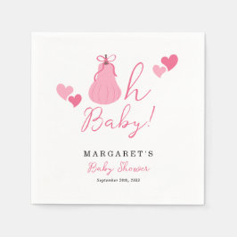 Oh Baby Cute Rosa Pumpkin Bow Girl Shower Pappersservett