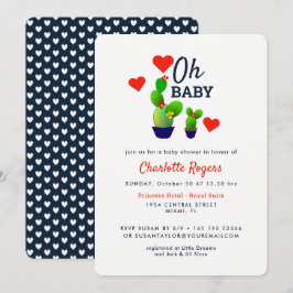 Oh Baby Cute Succuls Plants Baby Shower Inbjudningar