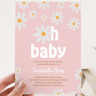 Oh Baby Daisy Bebis firande Inbjudningar
